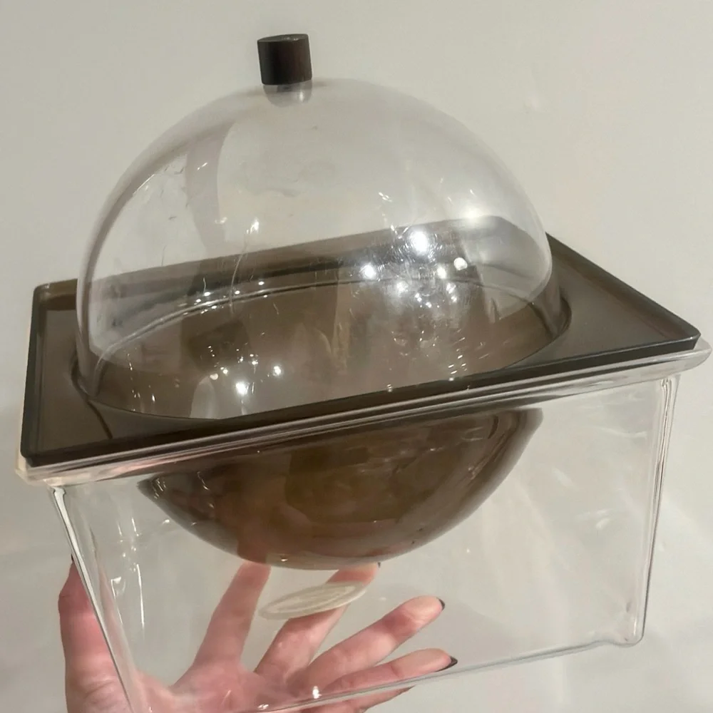 MCM Lucite Ice Bucket Food Chiller Dome Lid Atomic Space Age Kitchen Serveware